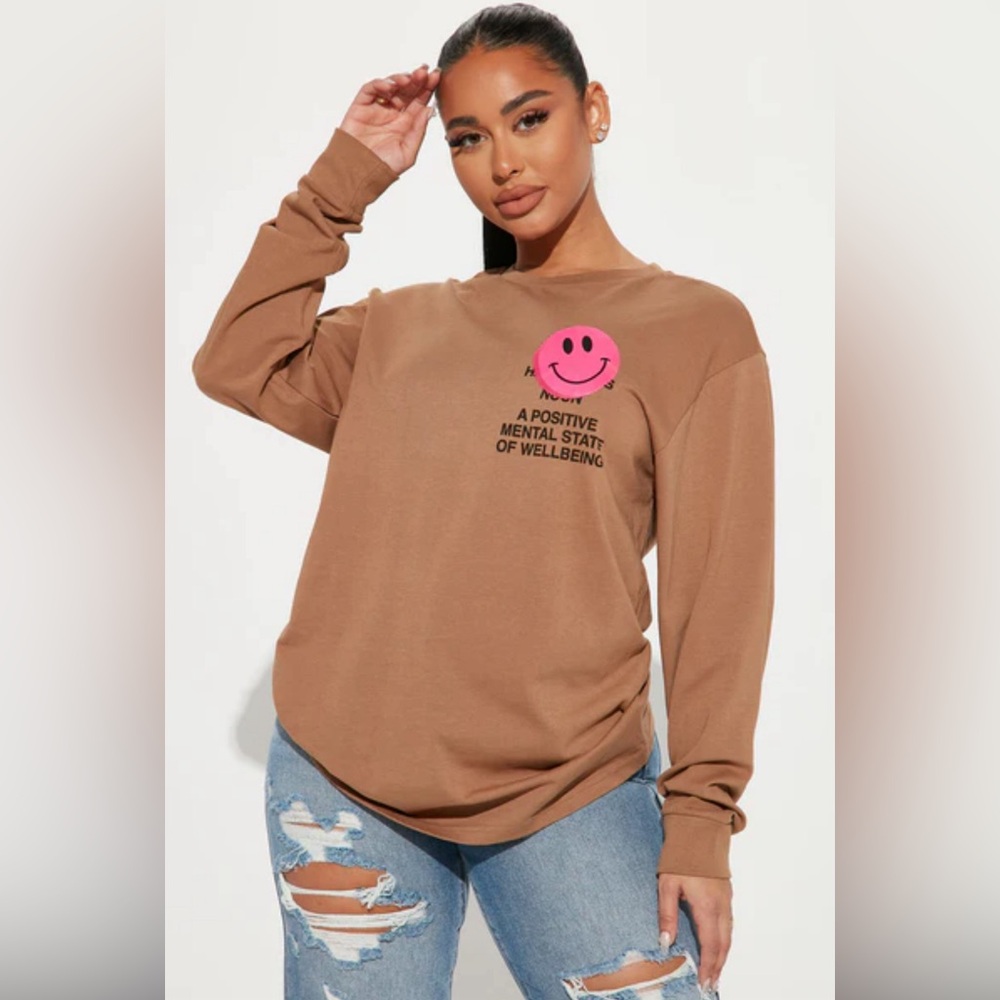 Fashion Nova Happiness long sleeve tee